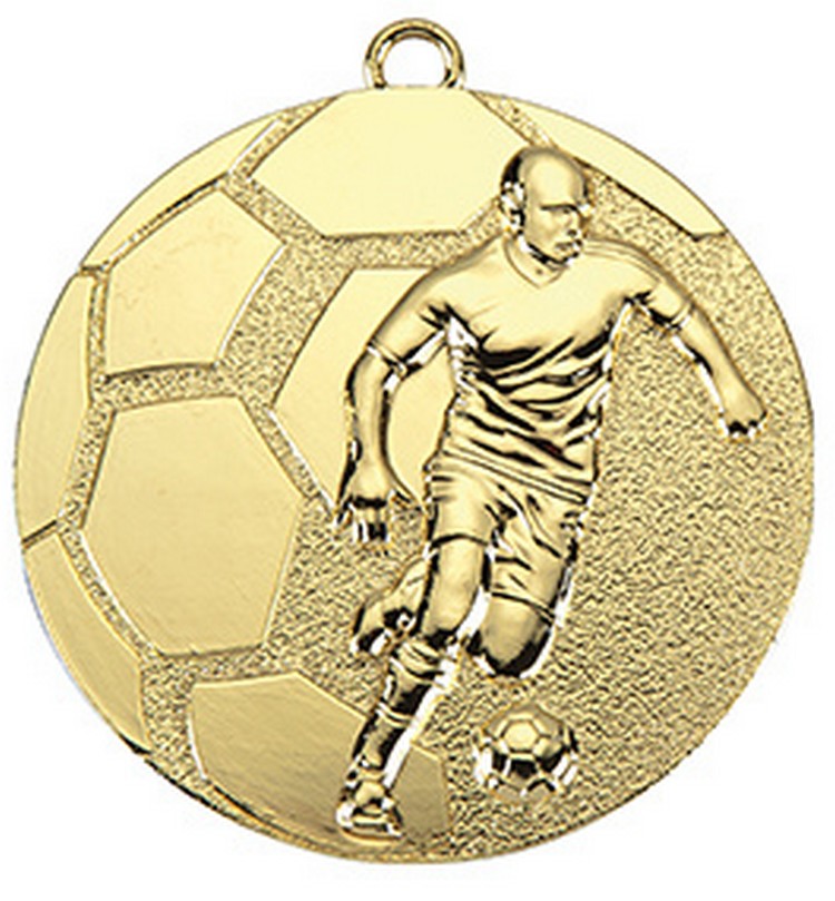 Voetbal Medaille BS022 goud-zilver Ø 50 mm Compleet OP=OP!!